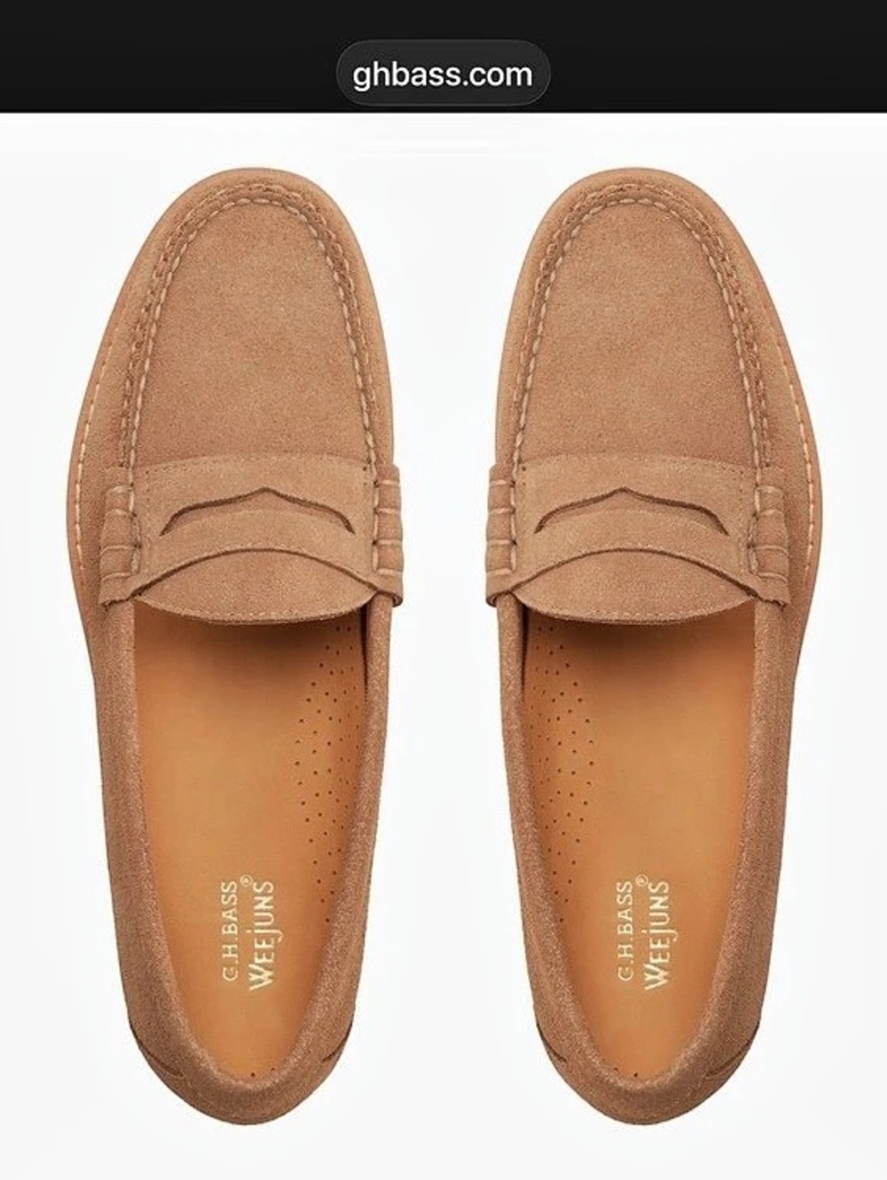 GH Bass Men’s Larsen Weejuns Suede Loafers 7.5 Brand New